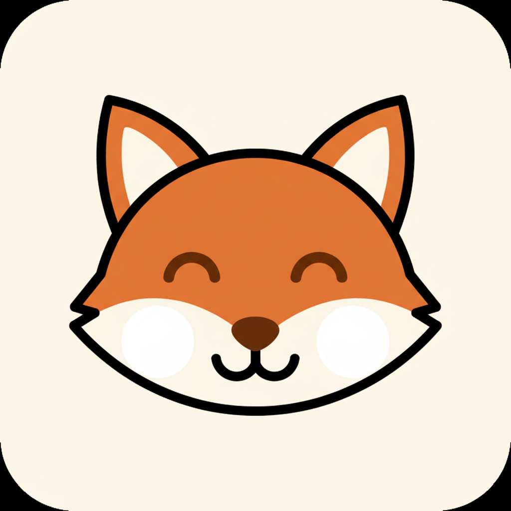 Logo de Solo Precio Calidad: cara de zorro naranja sonriente sobre fondo crema
