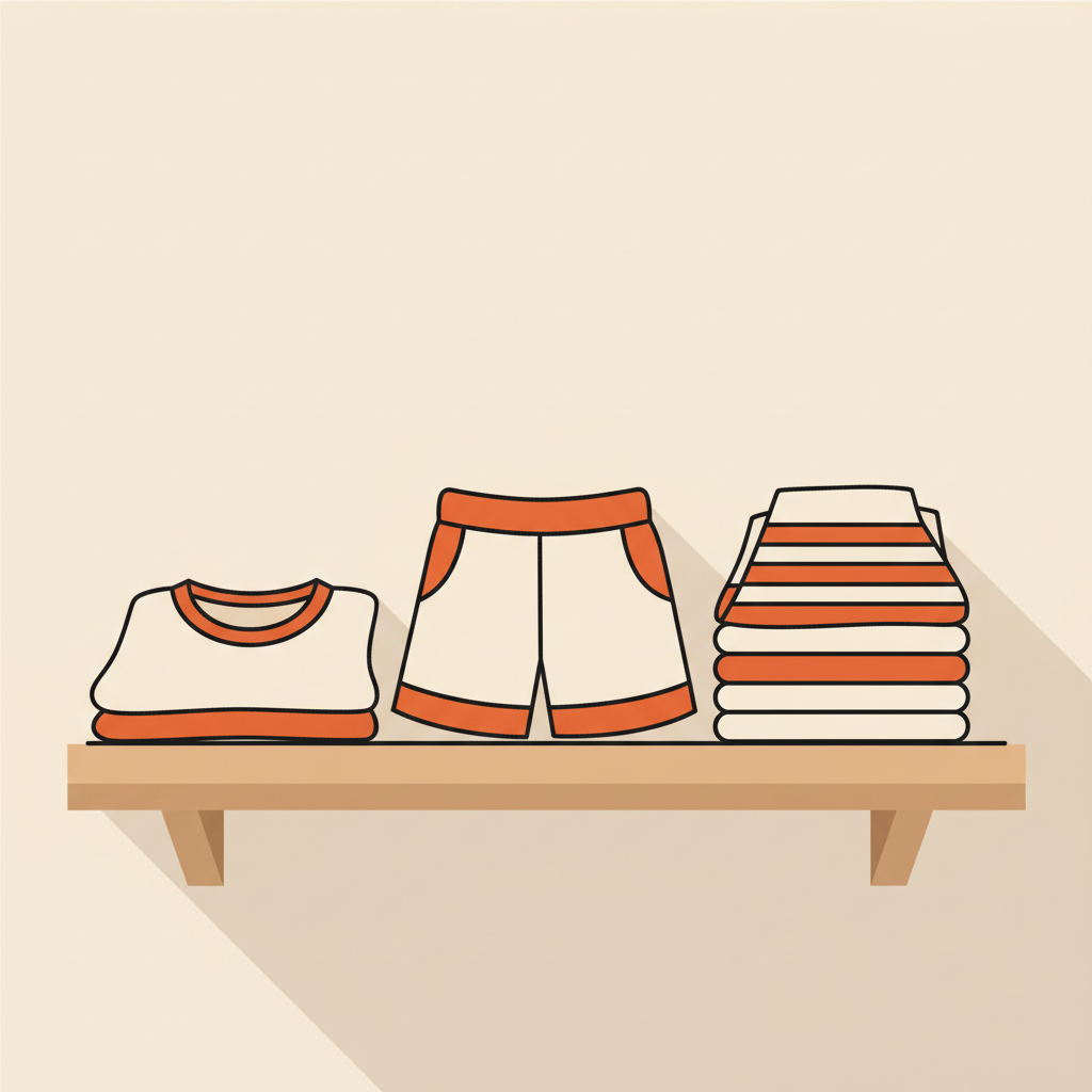Ilustración de camiseta, pantalón corto y mallas deportivas